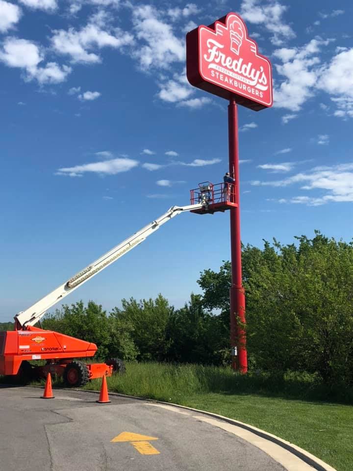 Painting work by Childress Painting at Freddy's Frozen Custad & Steakburgers, Kansas City